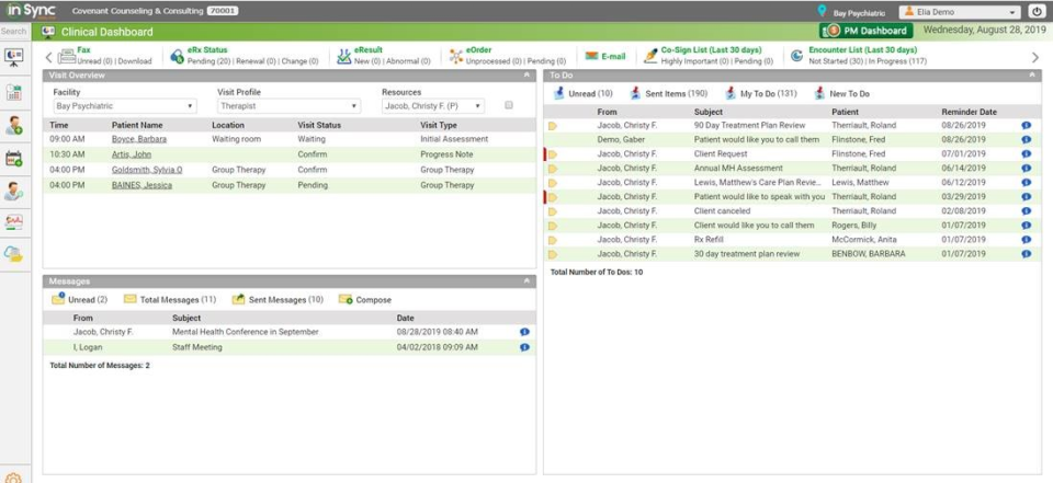 screenshot of Qualifacts Insync